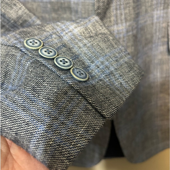 DIGEL Doug Blazer Linen Wool Blend Checked Blazer, Luxury Germany Designer - Picture 2 of 16